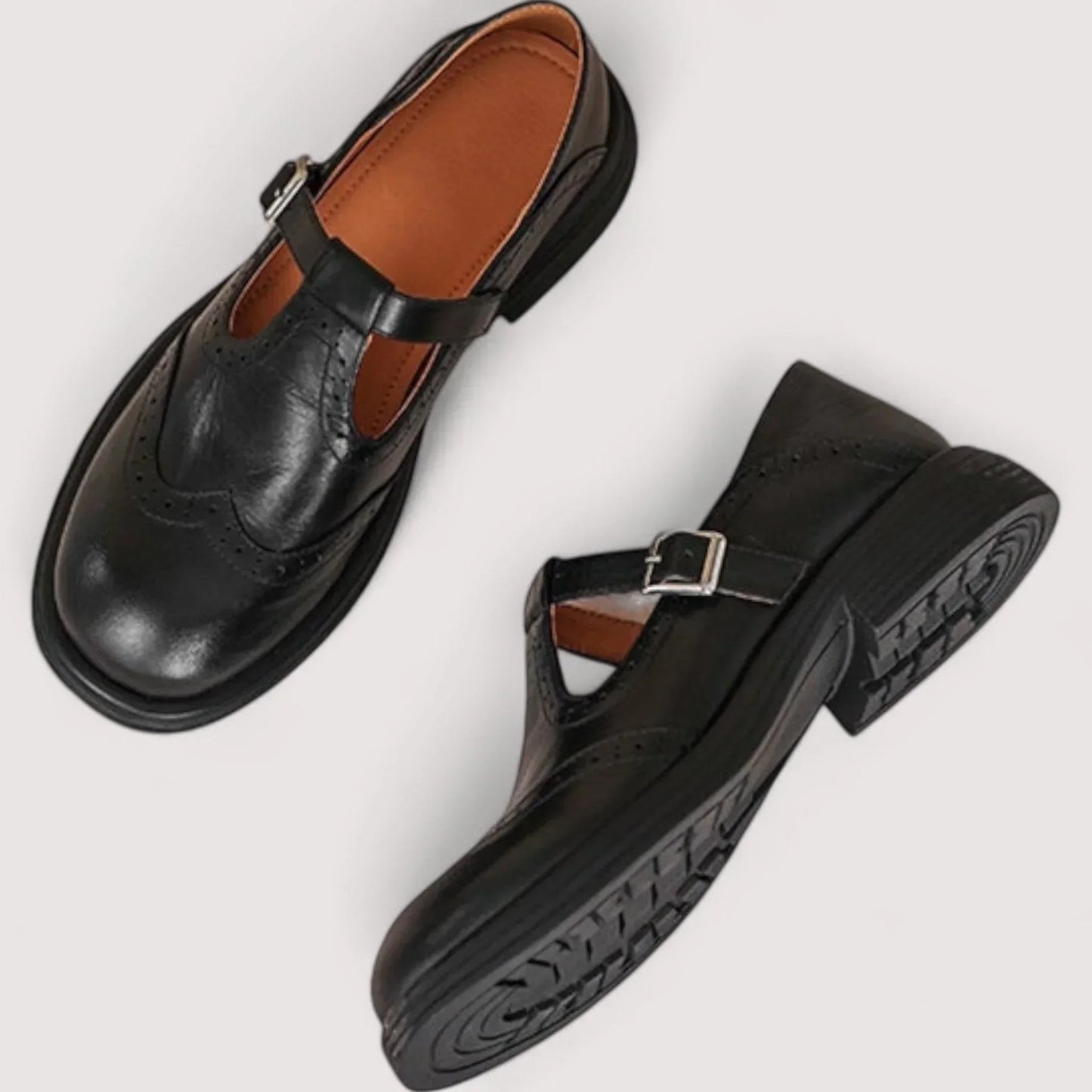 Élégantes Mary Janes en Cuir